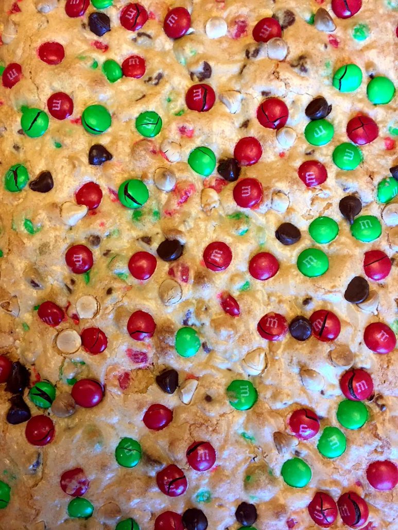 Easy Christmas Baking M&M's bars