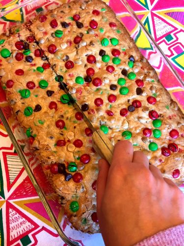 Christmas M&M's Cookie Bars Recipe