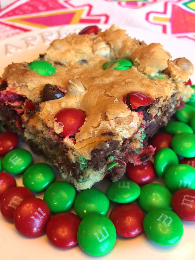 Christmas M&M's Cookie Squares Recipe