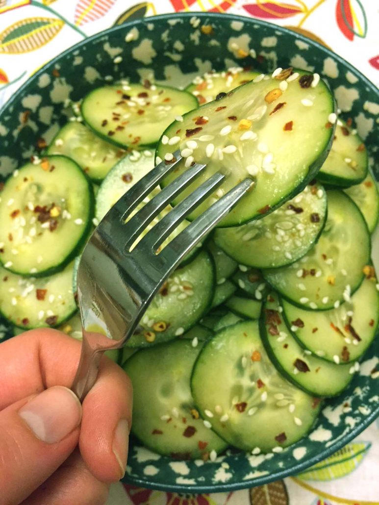 Easy Asian Marinated Cucumber Sesame Salad Recipe 