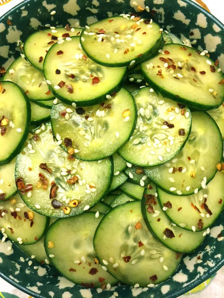 Crunchy Spicy Cucumber Sesame Salad