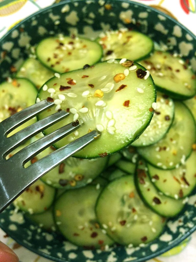 Asian Spicy Sesame Cucumber Salad Recipe