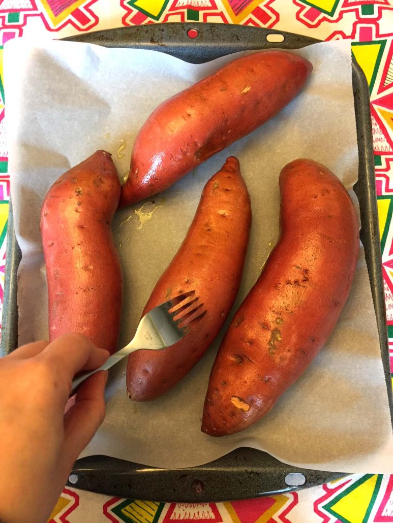 Pierce Sweet Potatoes With Fork