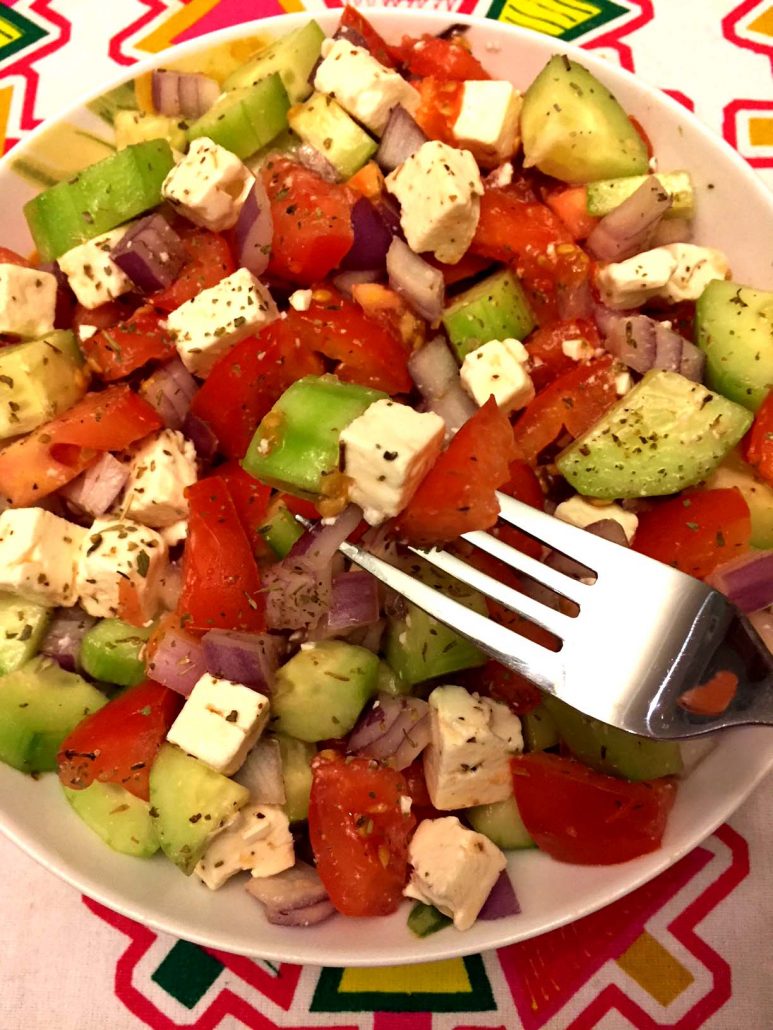 Tomato Cucumber And Feta Cheese Greek Salad Recipe
