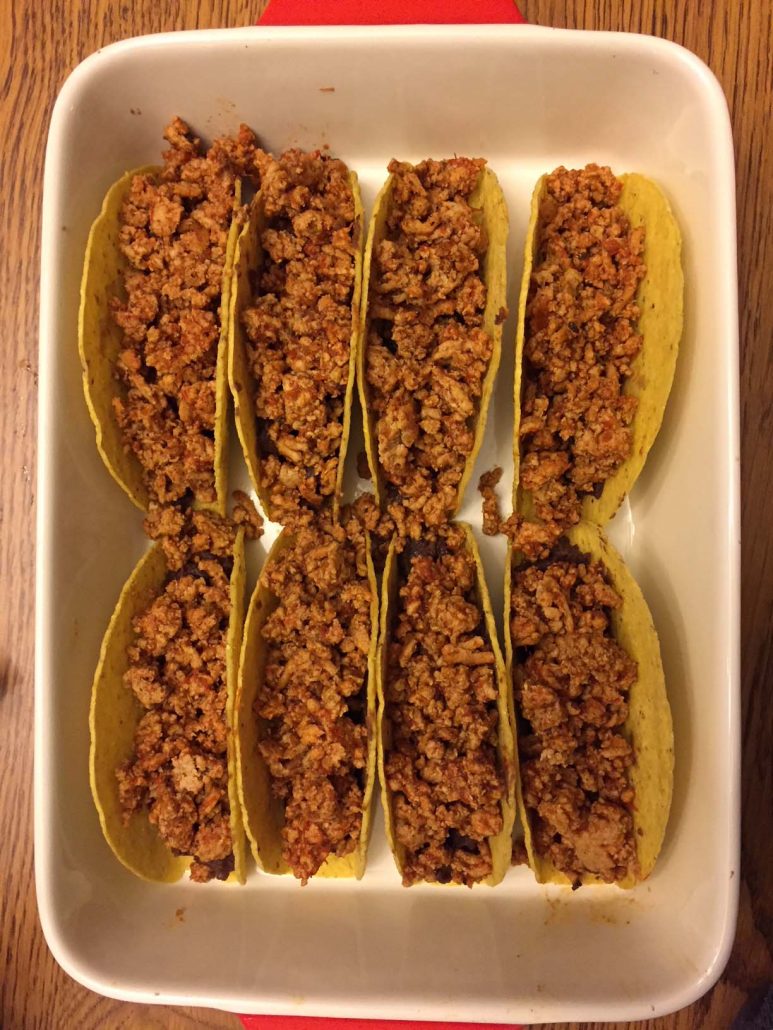 Baked tacos with ground beef or turkey