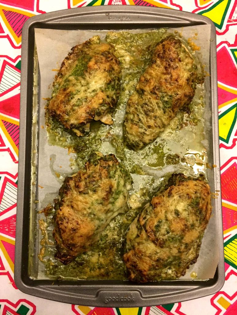 Easy Baked Pesto Chicken With Parmesan