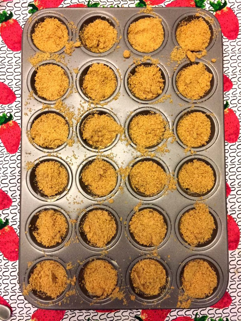 Graham Cracker Crumbs In Muffin Tin