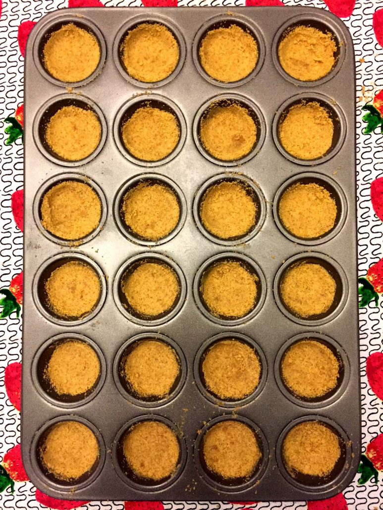 Graham cracker crusts in mini muffin cups