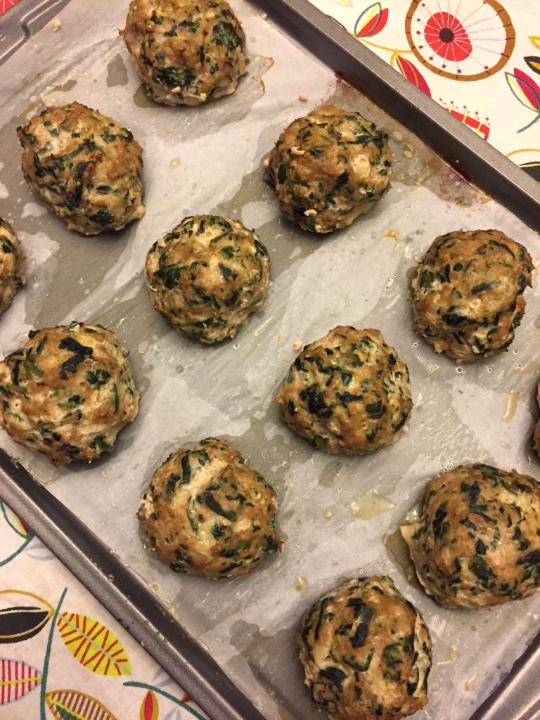 Turkey Spinach Baked Meatballs Recipe (Keto)