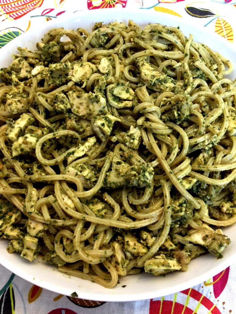 15 Minute Chicken Pesto Pasta Dinner