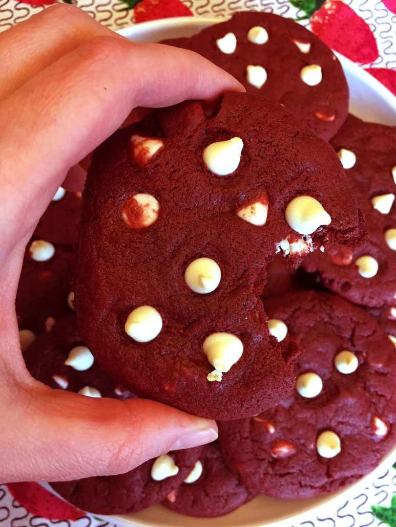 White Chocolate Red Velvet Cookies