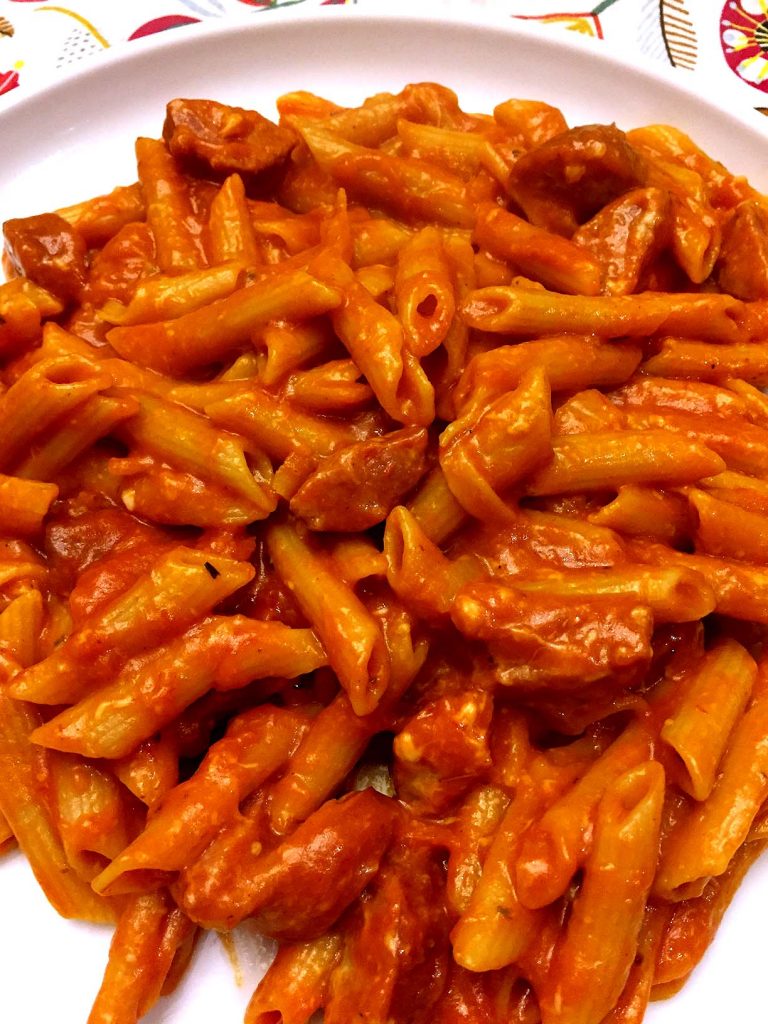 Cheesy Sausage One Pot Penne Pasta Recipe