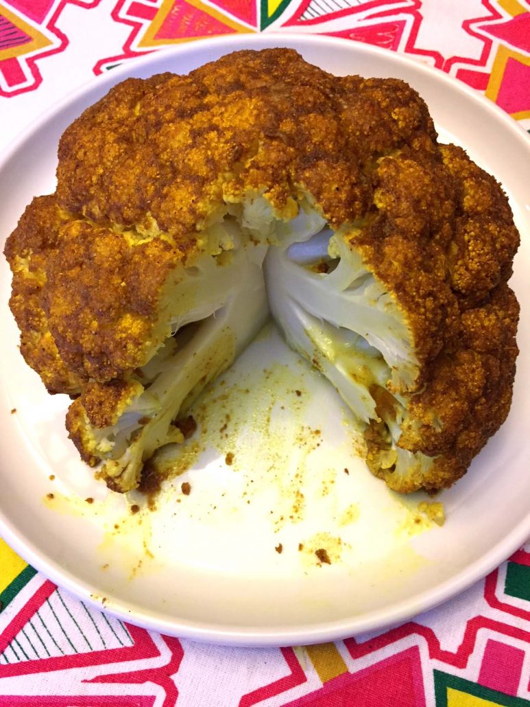 Whole Head Of Cauliflower Baked In The Oven