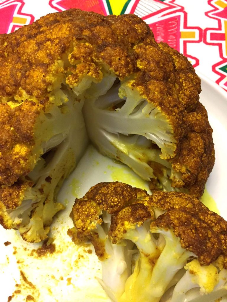 Spicy Curried Whole Roasted Cauliflower Recipe