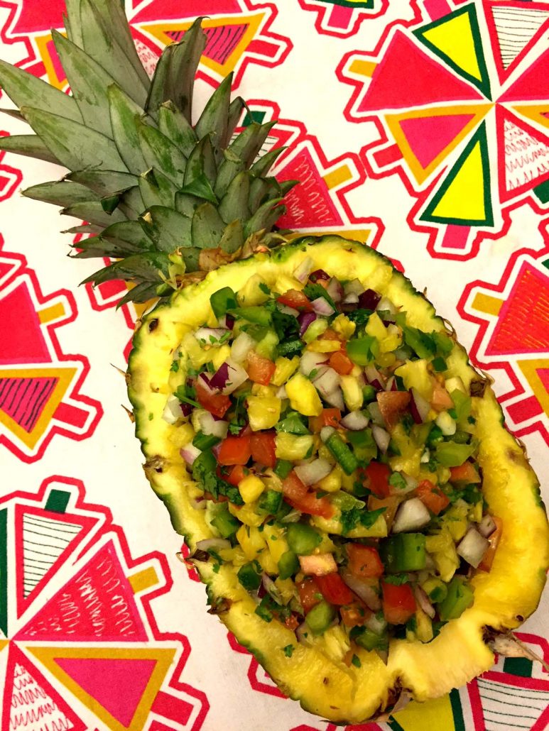 Easy Pineapple Salsa In A Pineapple Shell