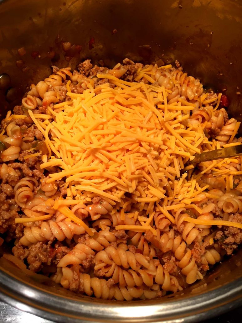 One Pot Pasta With Shredded Cheese