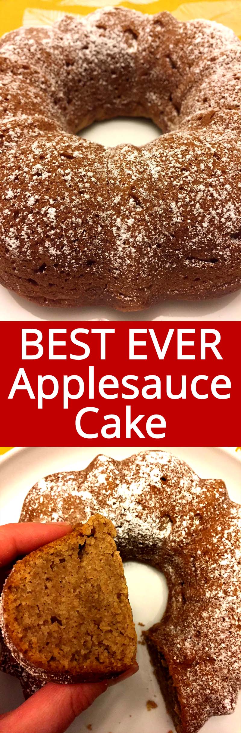 Applesauce Cake Recipe - Moist Cinnamon Applesauce Bundt ...