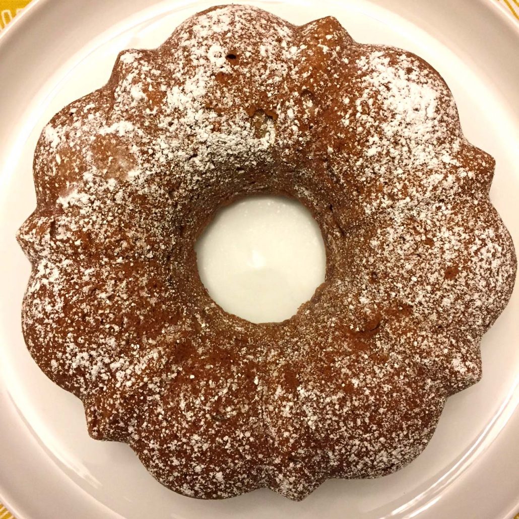 Applesauce Bundt Cake Sprinkled With Powdered Sugar