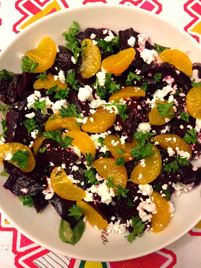 Roasted Beet Salad With Feta Cheese And Oranges