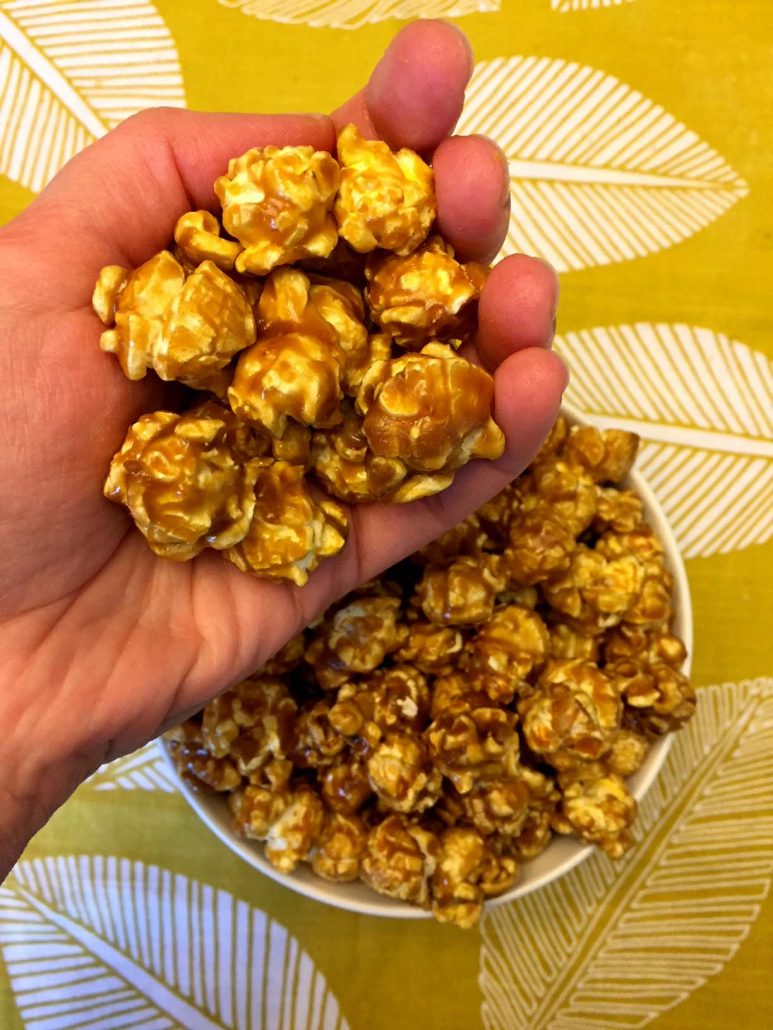 Air Fryer Caramel Popcorn - Fork To Spoon