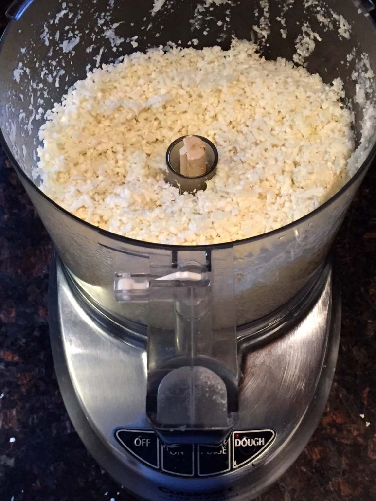 Raw Cauliflower Rice In A Food Processor
