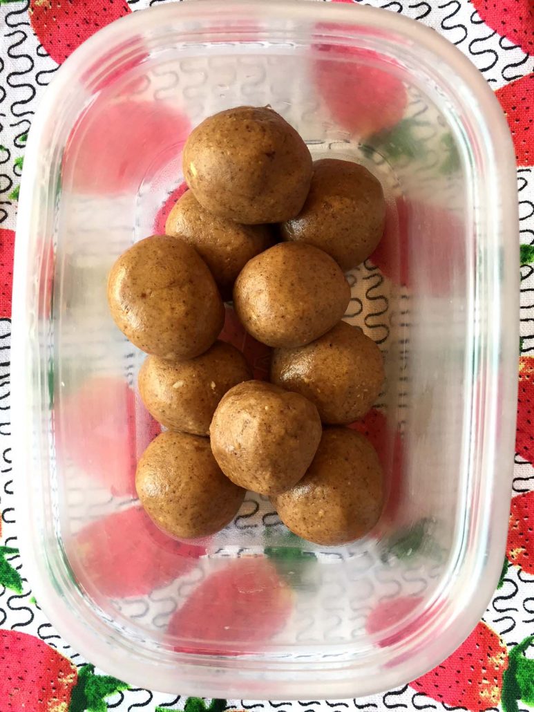 Almond Butter Energy Balls Snacks In A Container