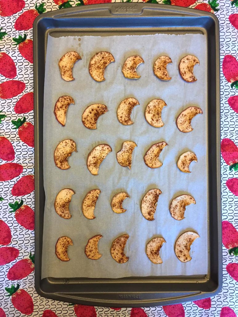 Cinnamon Apple Chips Baked In The Oven