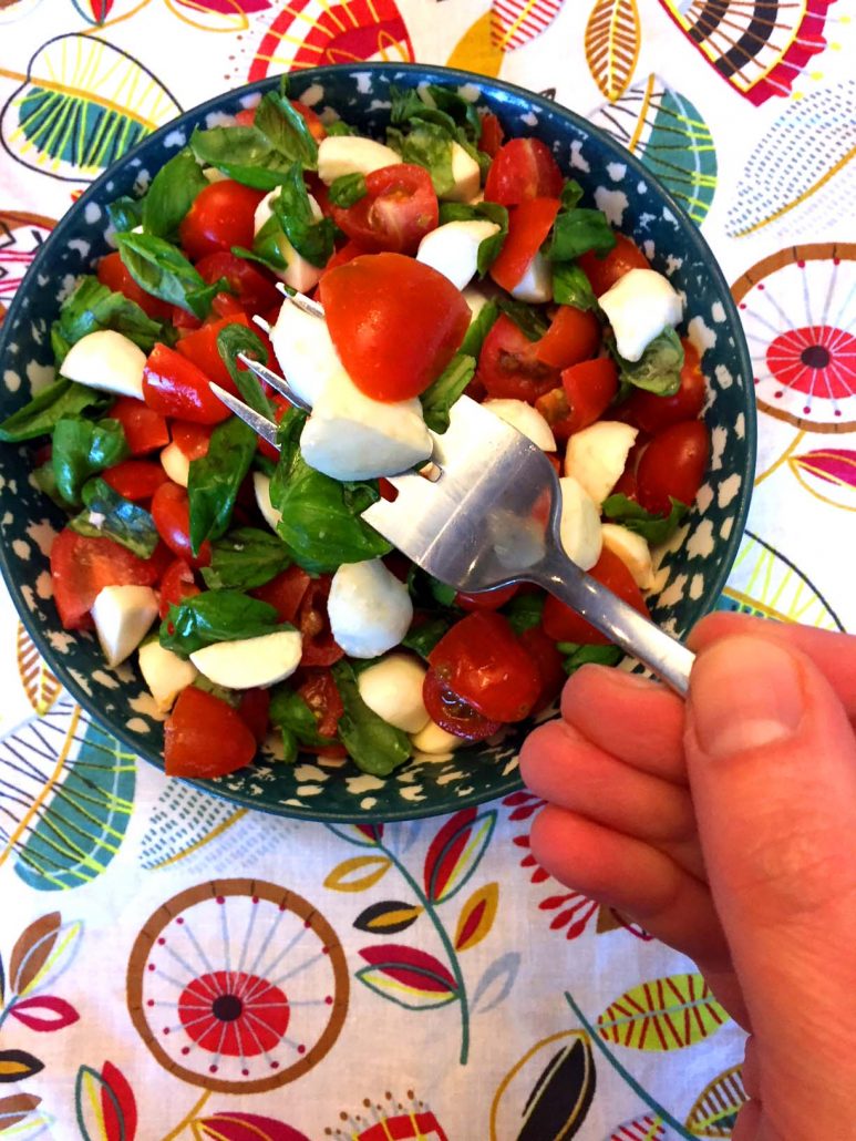 Caprese Salad With Tomatoes Basil Fresh Mozzarella Cheese