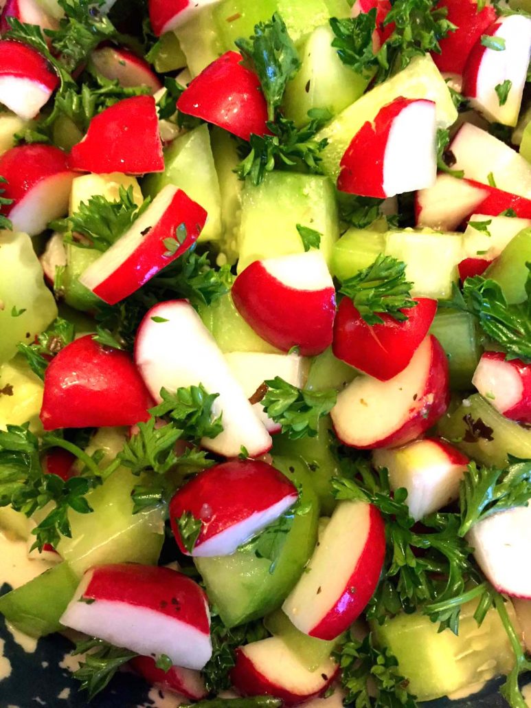 Chopped Cucumber Radish Salad