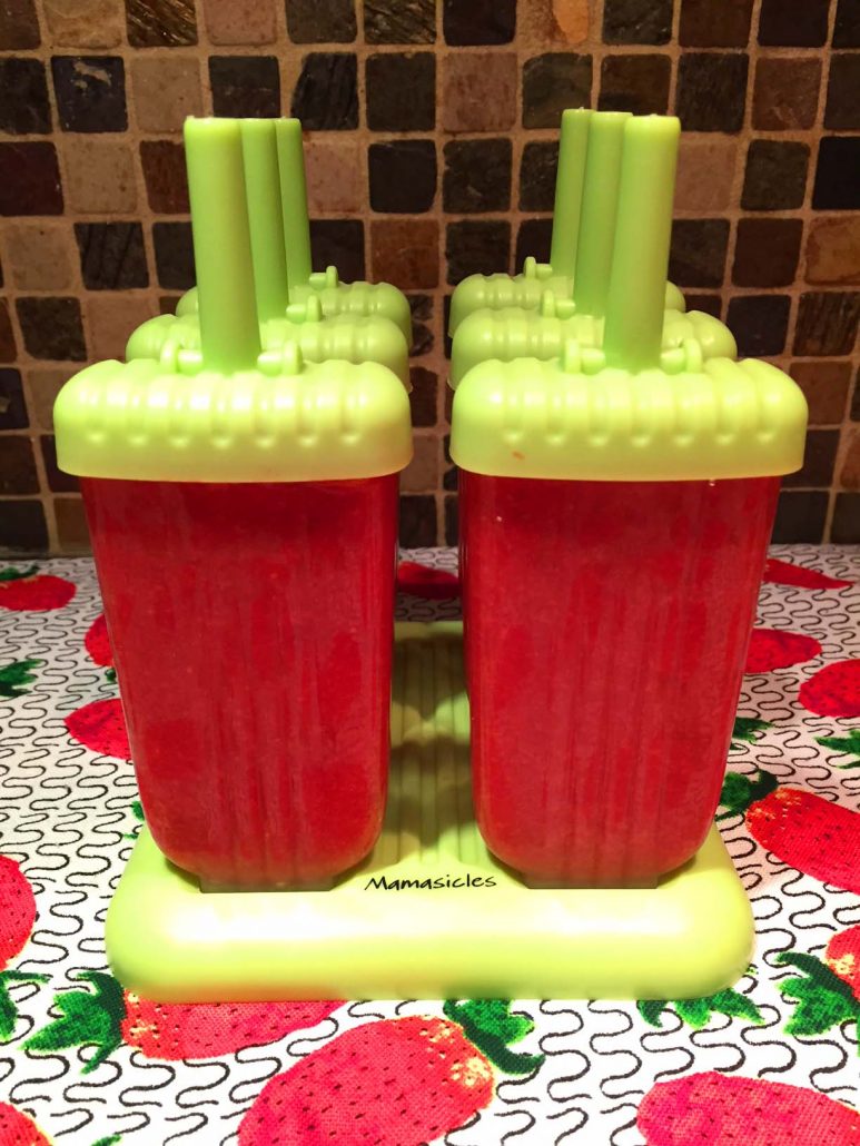 Homemade Strawberry Popsicles In Popsicle Molds