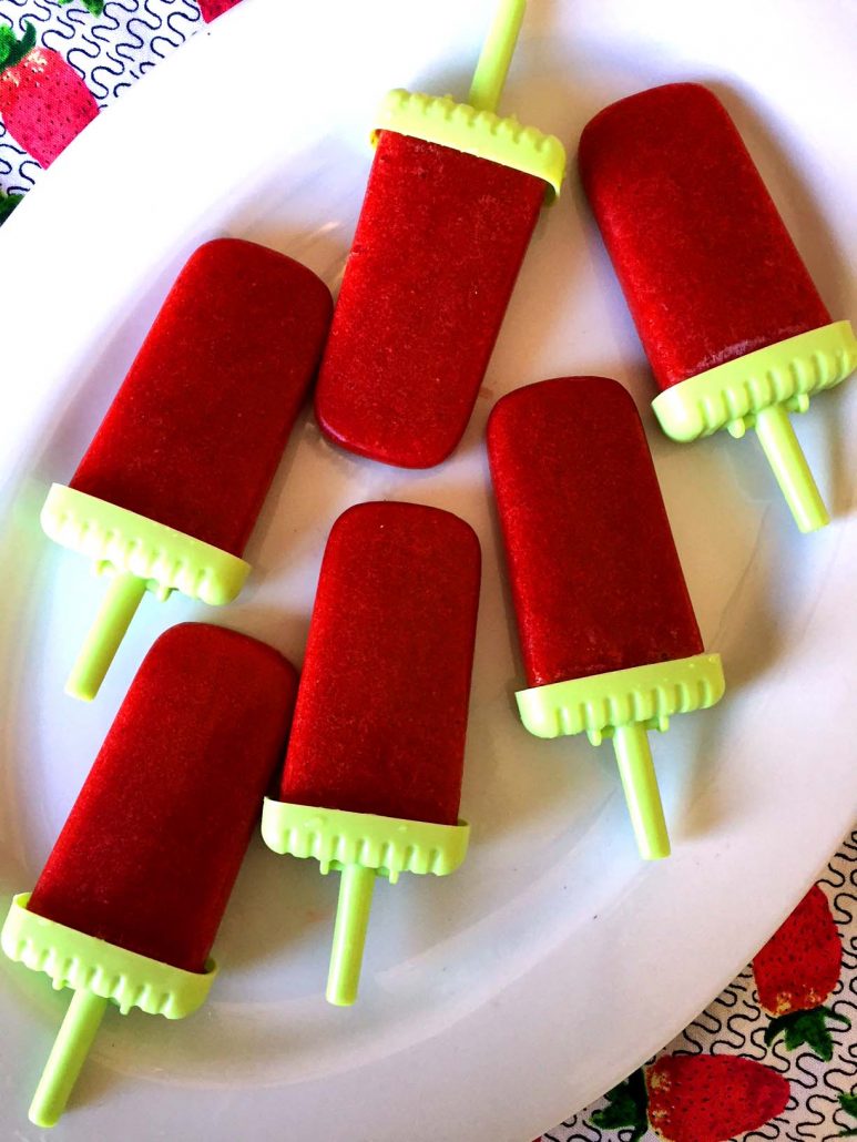 Keto Strawberry Popsicles