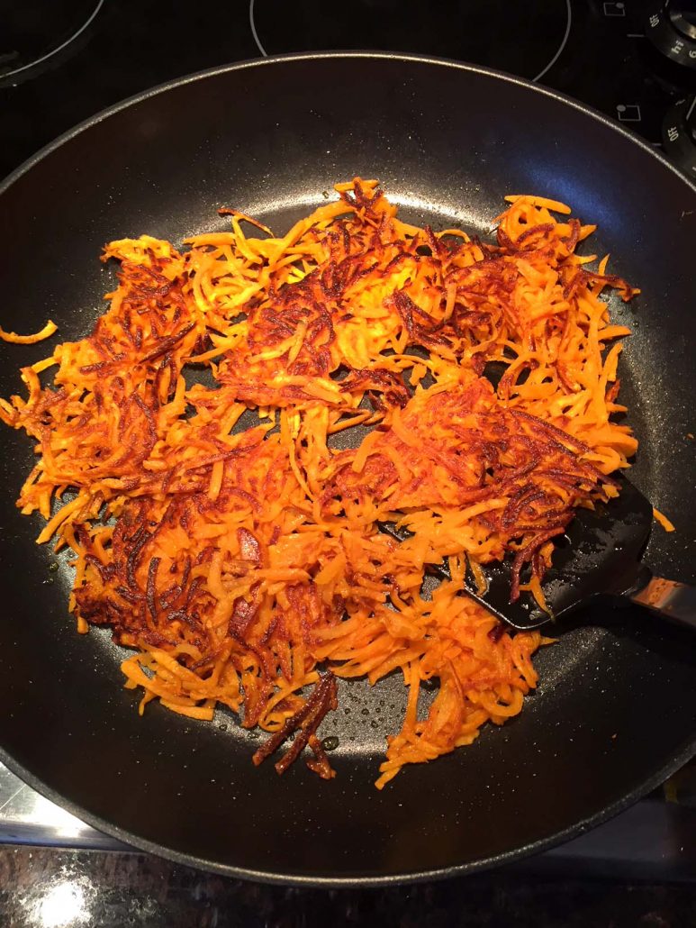 Flipping Sweet Potato Hashbrowns