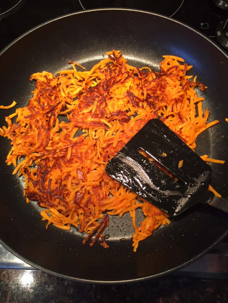 Making Sweet Potato Hash Browns