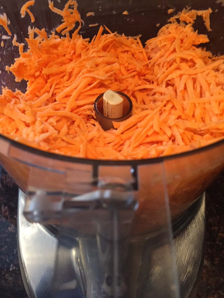 Shredded Sweet Potatoes In A Food Processor