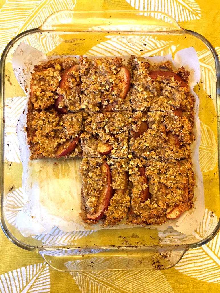 Gluten-Free Breakfast Bars With Apples Bananas Oatmeal