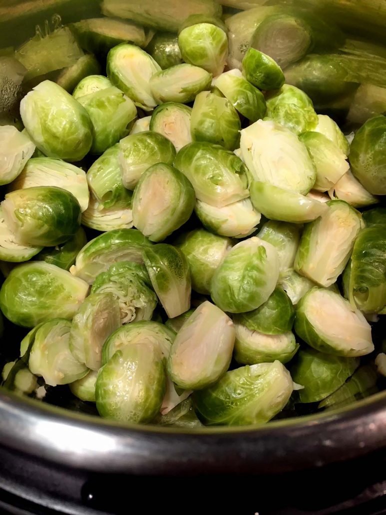Steamed Pressure Cooker Brussels Sprouts