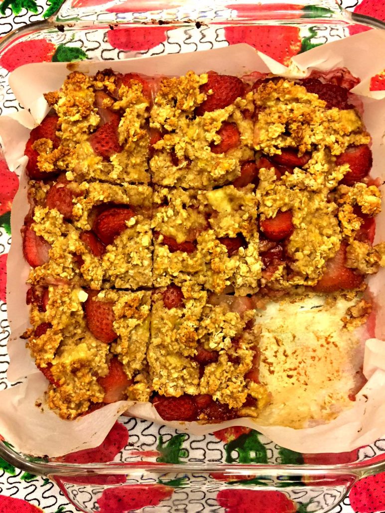 Strawberry Banana Oatmeal Squares Healthy Snack Recipe