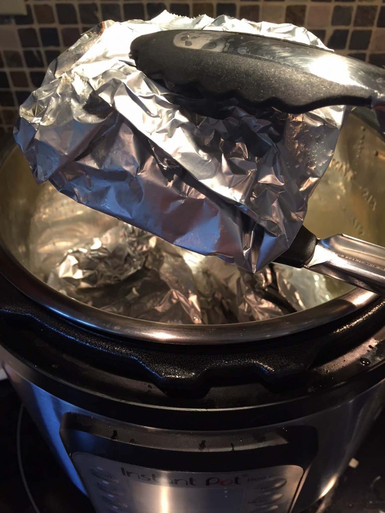 Pressure cooking burgers in foil