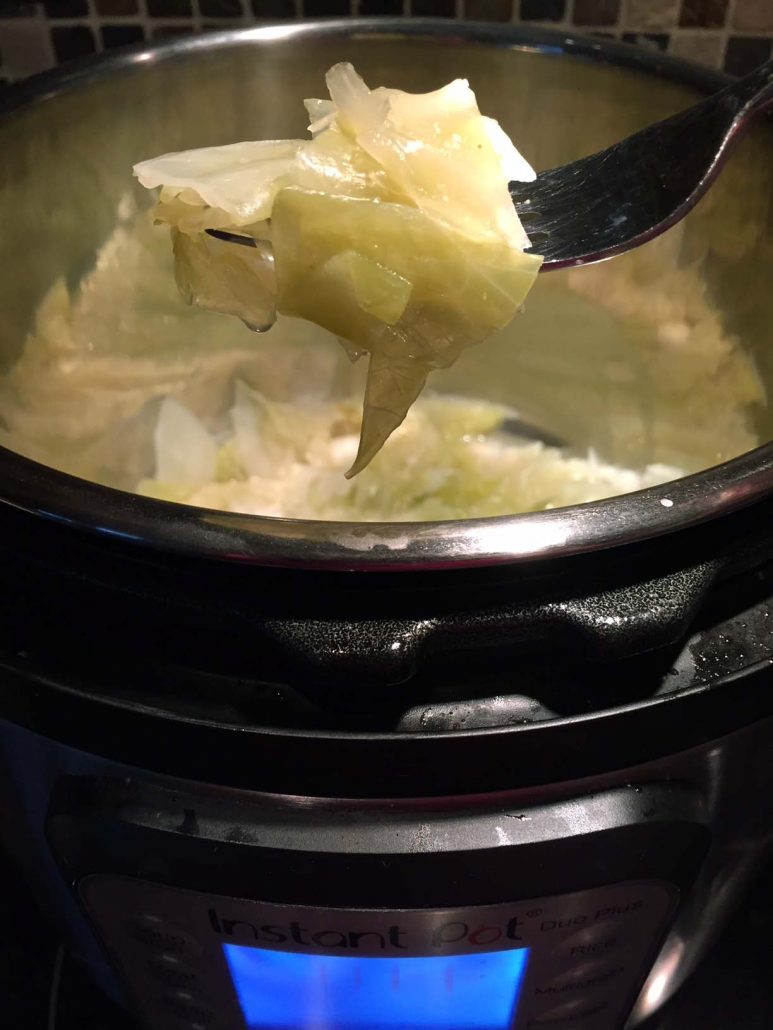 Cooking cabbage in the Instant Pot