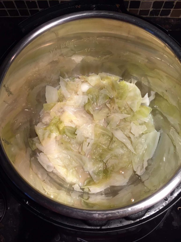 Pressure Cooker Boiled Cabbage