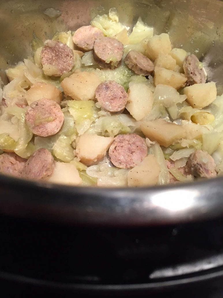 Instant Pot sausage cabbage potatoes one pot dinner