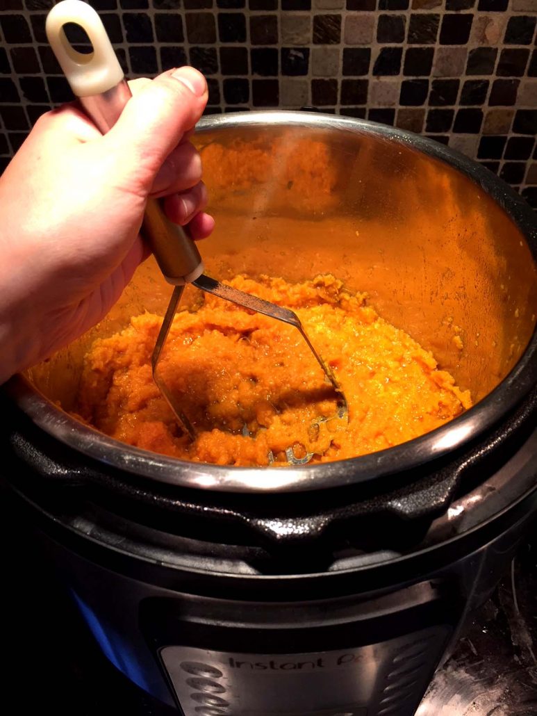 Instant Pot Mashed Sweet Potatoes With Potato Masher