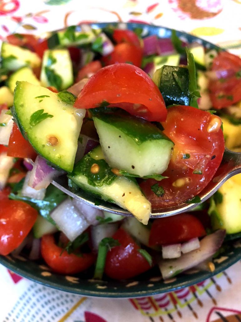 Raw Zucchini Tomato Salad Recipe – Melanie Cooks