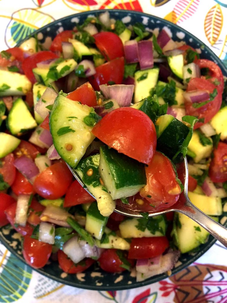 Raw Zucchini Tomato Salad Recipe