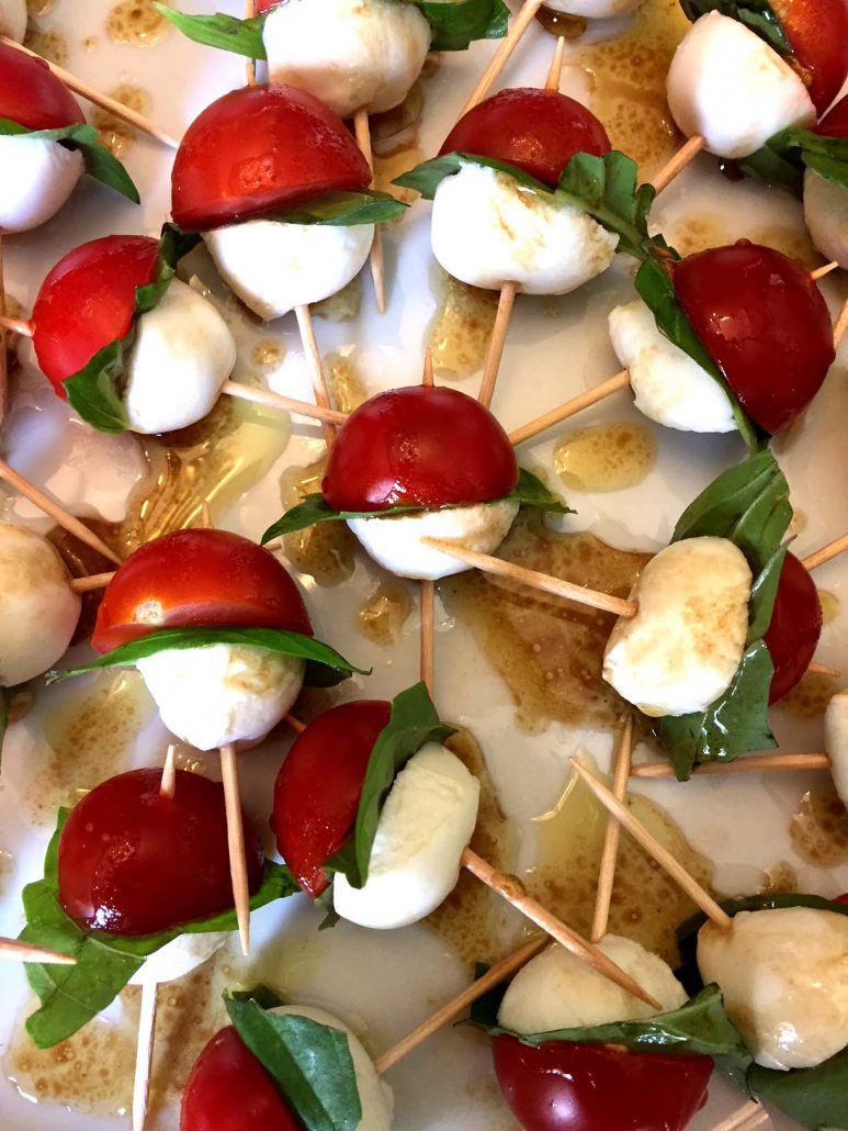 Caprese Tomato Basil Mozzarella Skewers Appetizers