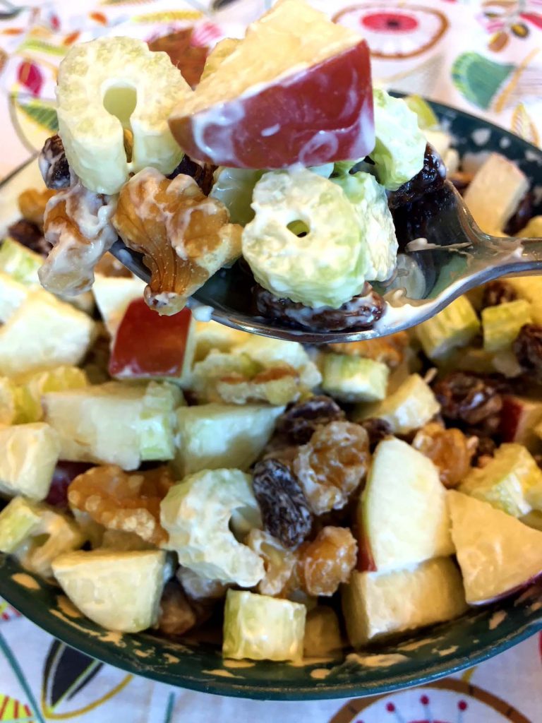 Waldorf Salad With Celery, Apples, Walnuts and Raisins
