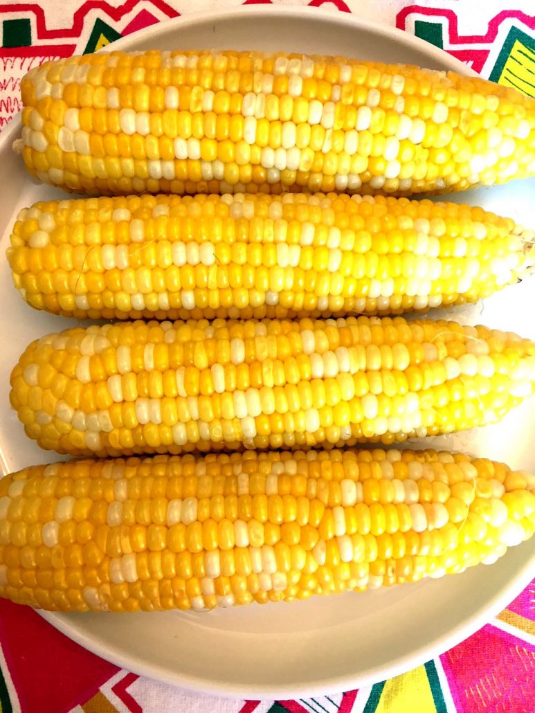 Corn in the husks cooked in instant pot