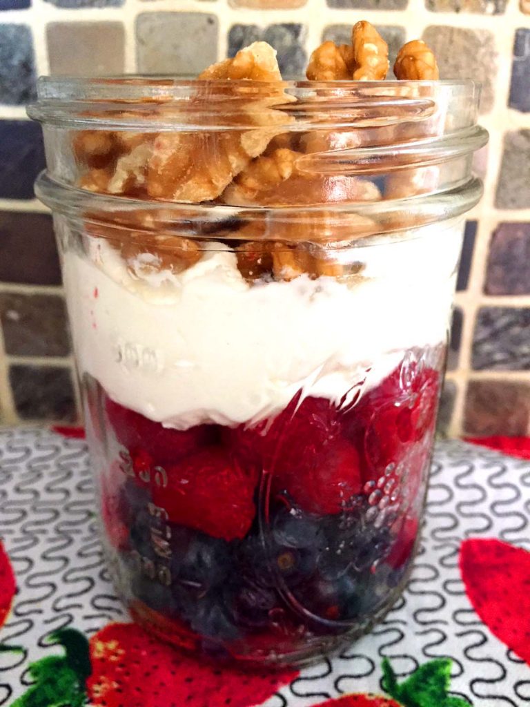 Low Carb Yogurt Breakfast With Berries And Nuts