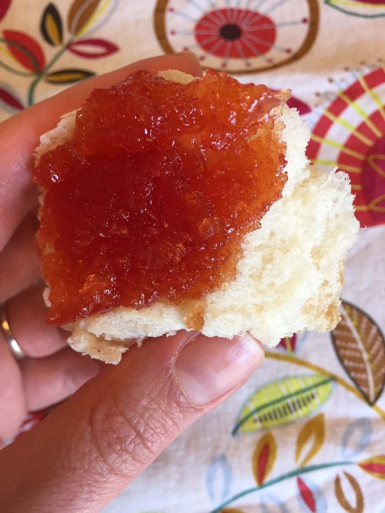 Watermelon jam on toast