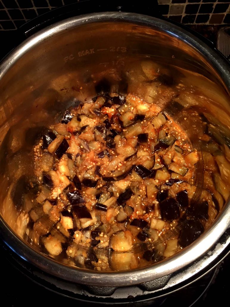 Instant Pot Spicy Garlic Eggplant
